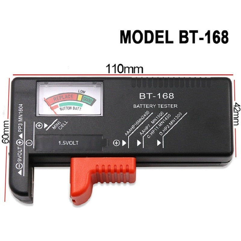 volt verificador bt168 AA/AAA/1.5V bateria 9V